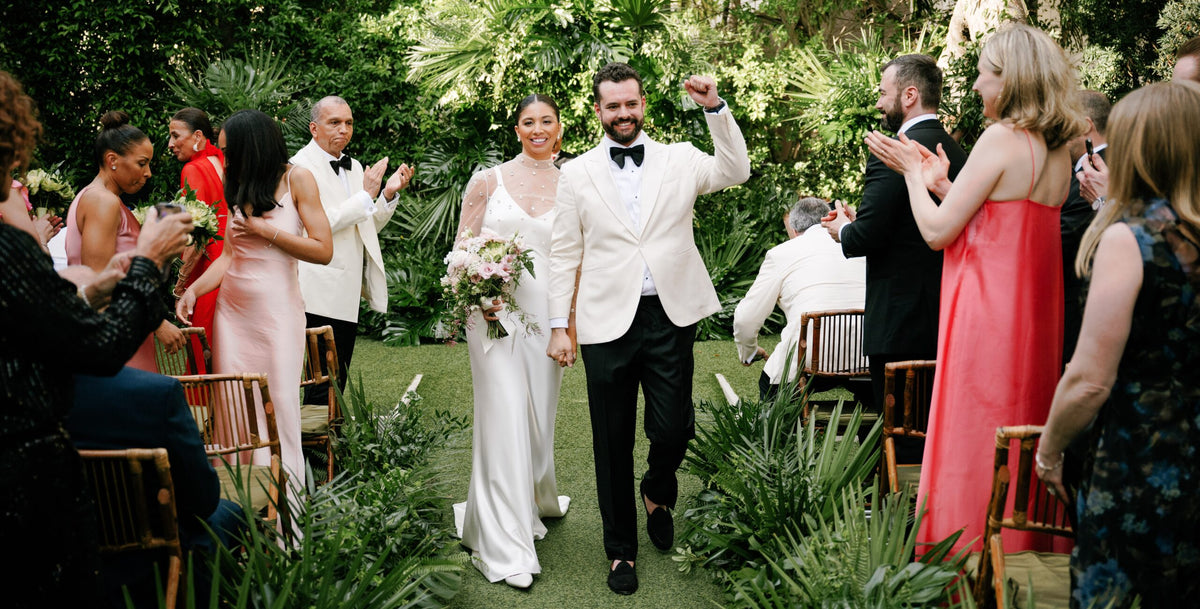 The Bride Took Fashion Cues From Carolyn Bessette-Kennedy For Her Wedding at The Colony