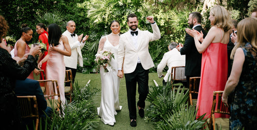 The Bride Took Fashion Cues From Carolyn Bessette-Kennedy For Her Wedding at The Colony