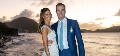 Bougainvillea Hung From the Ceiling at This OTM-Styled Bride's Colorful and Lush Reception in St. Barths