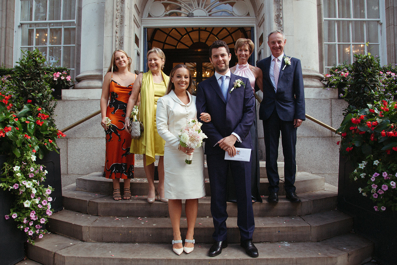 The Bride Wore Her Mother's Wedding Suit to Her Ceremony at the Chelsea Registry Office