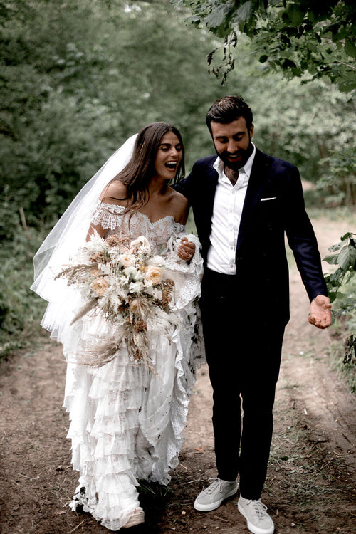 The Groom Met His Bride Halfway Down the Aisle at Their Wedding in Suffolk
