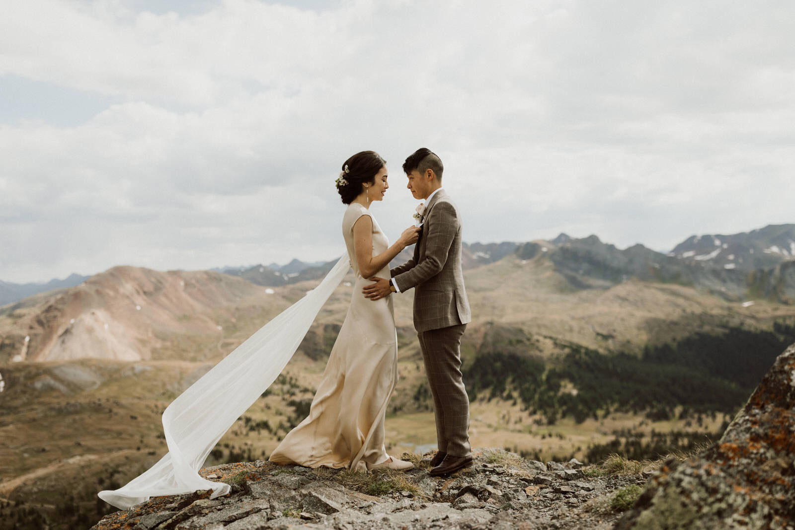 Brenna and Sabrina First Exchanged Vows Alone on a Secluded Mountaintop in Colorado