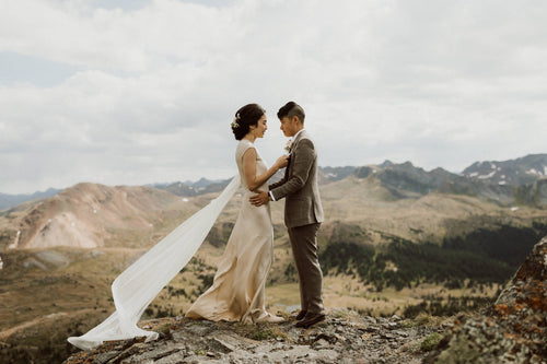 Brenna and Sabrina First Exchanged Vows Alone on a Secluded Mountaintop in Colorado