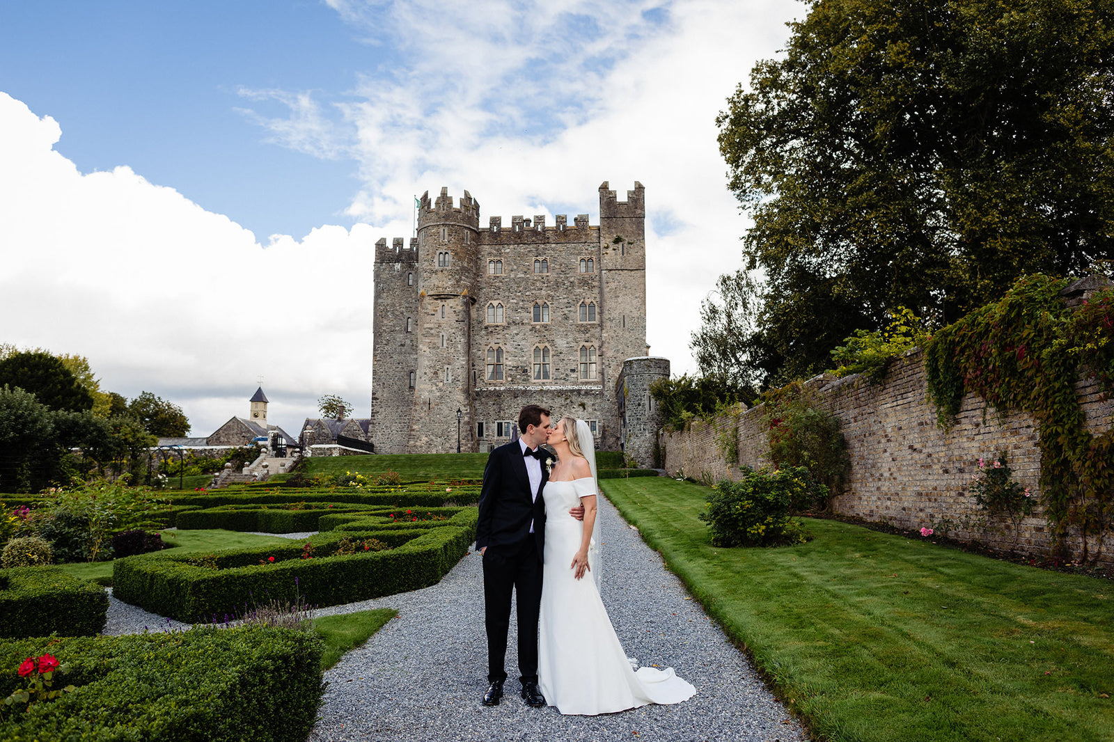 A Rainbow Appeared Above Kilkea Castle at This Summer Wedding in Ireland