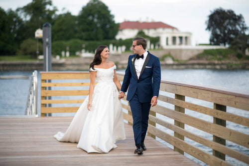 The Bride's Mother Sewed an Evil Eye Into Her Marchesa Wedding Gown for Her Greek Nuptials