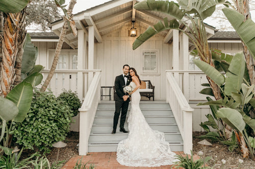 The Bride Wore Her Mother's Cathedral-Length Veil to Her Santa Barbara Wedding