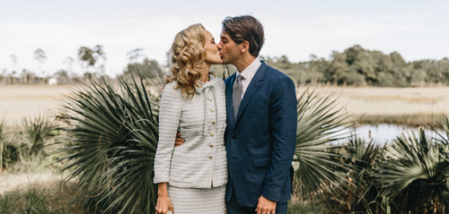 The Bride, Who Met Her Husband on St. Patrick's Day, Wore a Vintage Green Chanel Suit to Her Irish Catholic Mass