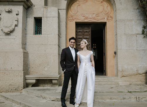 This Bride Wore a Gabriela Hearst Two-Piece Set to Her Santa Barbara Winter Wedding
