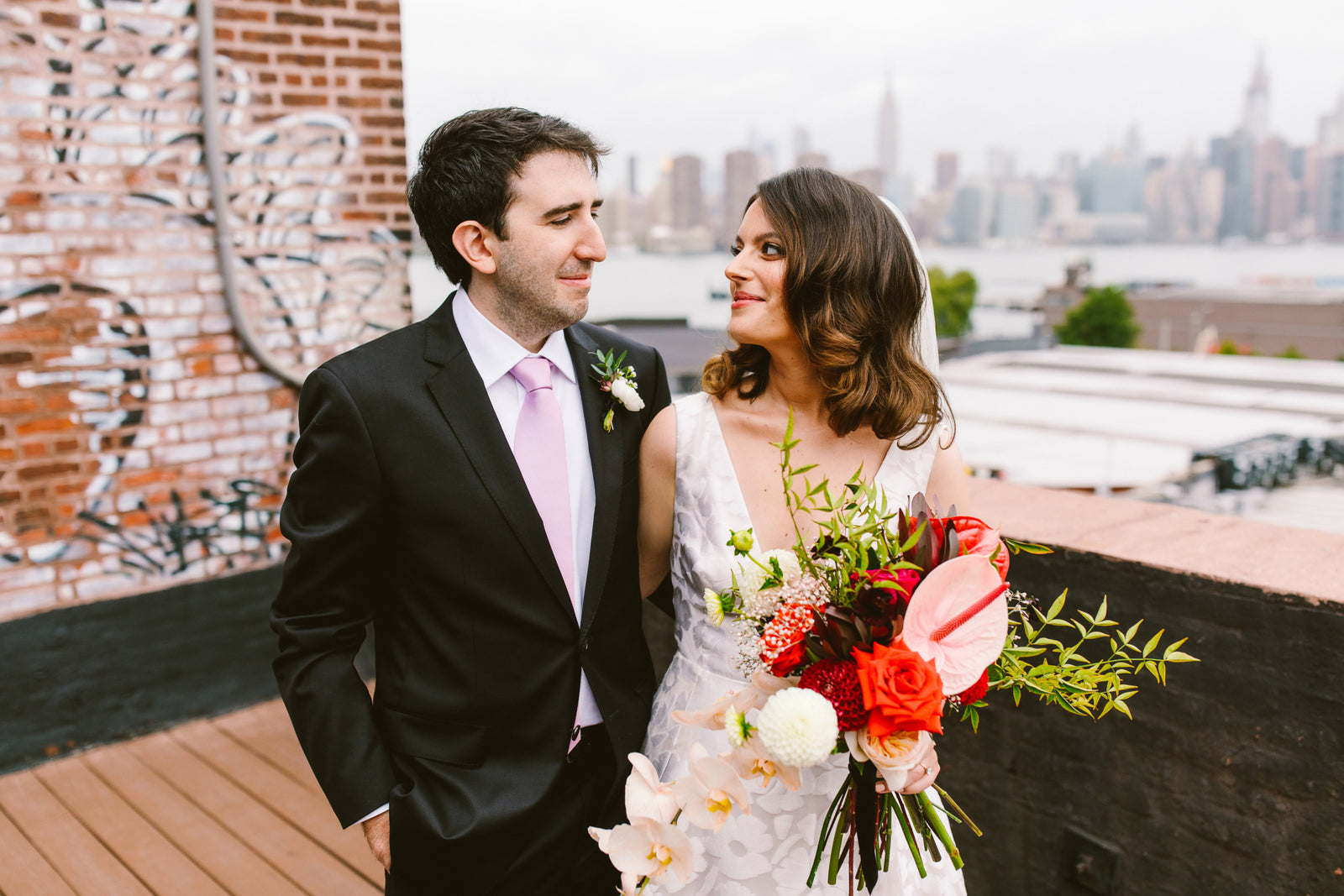 This Bride Wore Lela Rose to Her Autumn Wedding in Brooklyn