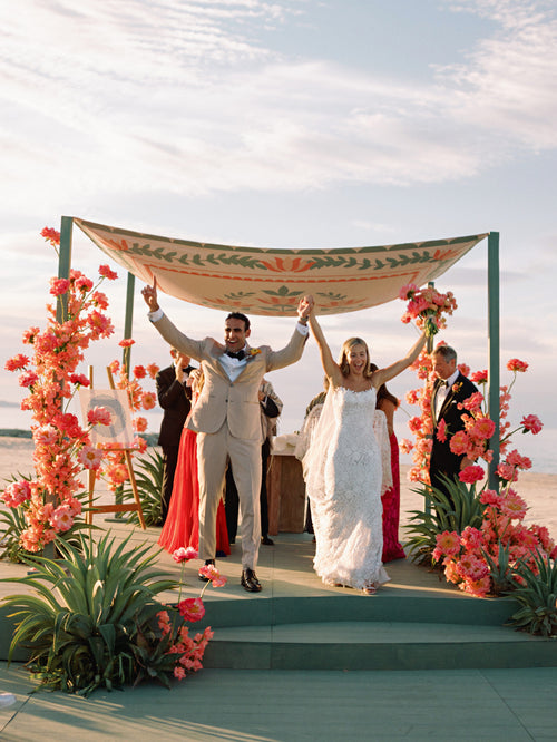 The Bride Wore Lela Rose Down The Aisle at Her Destination Beach Wedding in Costa Palmas