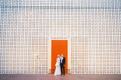 This Bride Wore Liz Martinez Bridal and Michael Lo Sordo to Her Outdoor Wedding in Palm Springs