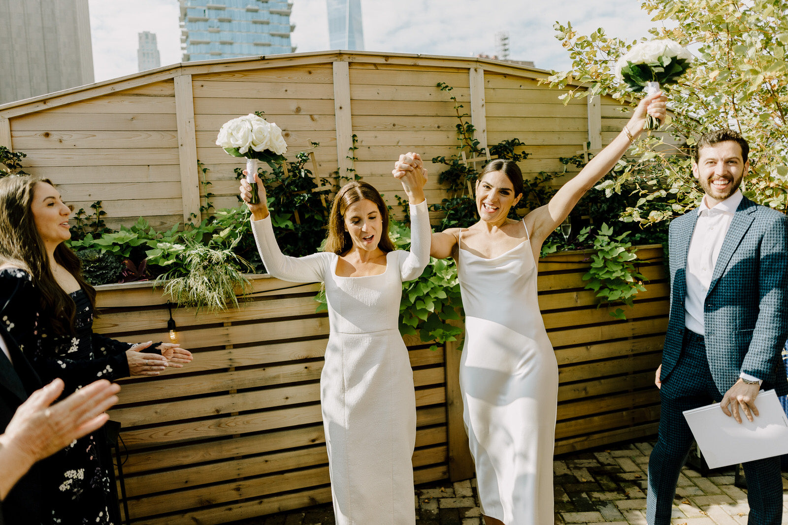 Married in Manhattan: Kelsey Smotzer and Emily Nahas's Intimate Terrace Wedding at The Roxy