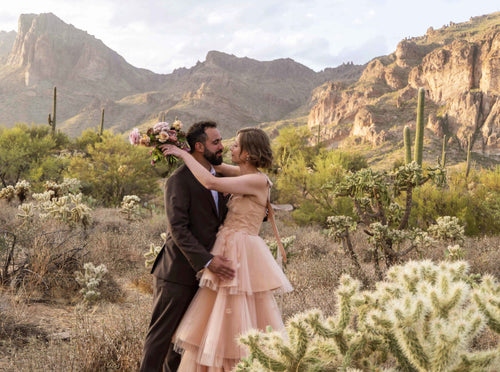 The Bride Designed Custom Jewelry for All the Bridesmaids for Her Micro-Wedding in the Arizona Desert