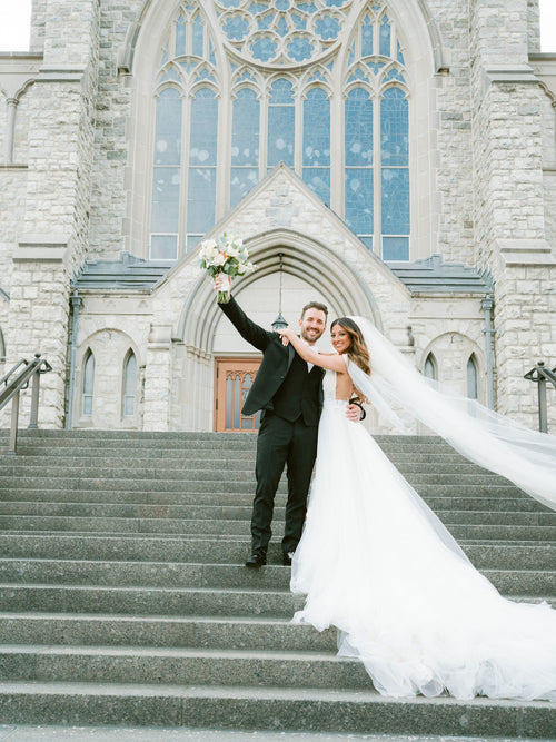 Blogger Lauren Bruno Wore Galia Lahav and Galvan London to Her Wedding at Pleasantdale Chateau