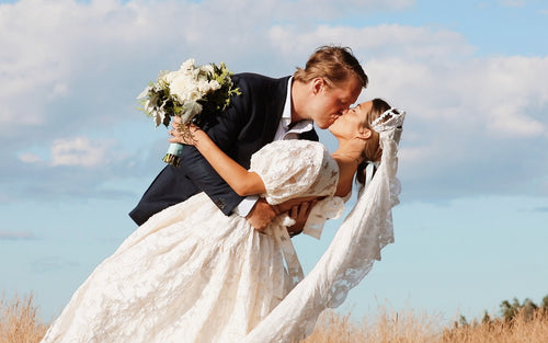 The Bride Wore Her Husband's Great-Grandmother's Veil to Their Micro-Wedding in Maine