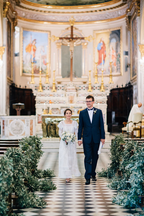 This Bride Wore a Custom John Galliano Dress At Her Summer Wedding in Portofino