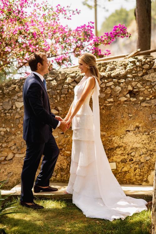 This Bride Wore a Custom Brock Collection Wedding Gown for Her Nuptials in Italy