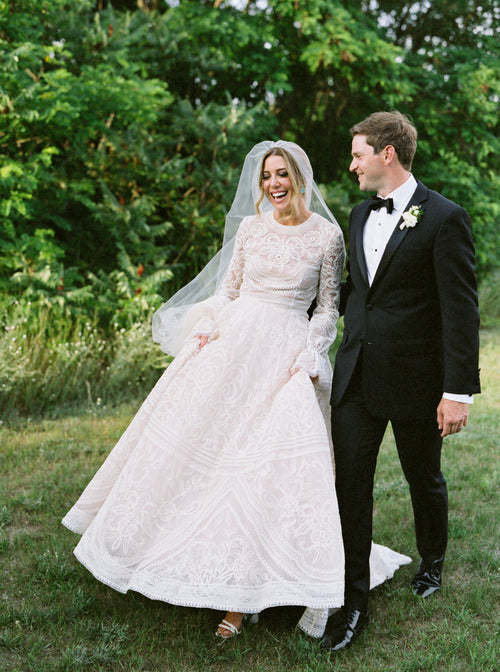 This Wisconsin Wedding's Aesthetic Was Set by The Bride's Naeem Khan Dress