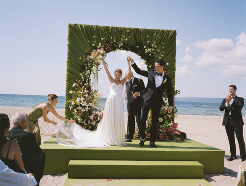 The Bride Wore House of Gilles to Her New York Supper Club–Esque Wedding on Lake Michigan