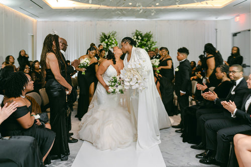 These Brides Gave Their Guests an All Black, Black-Tie Dress Code for Their D.C. Wedding