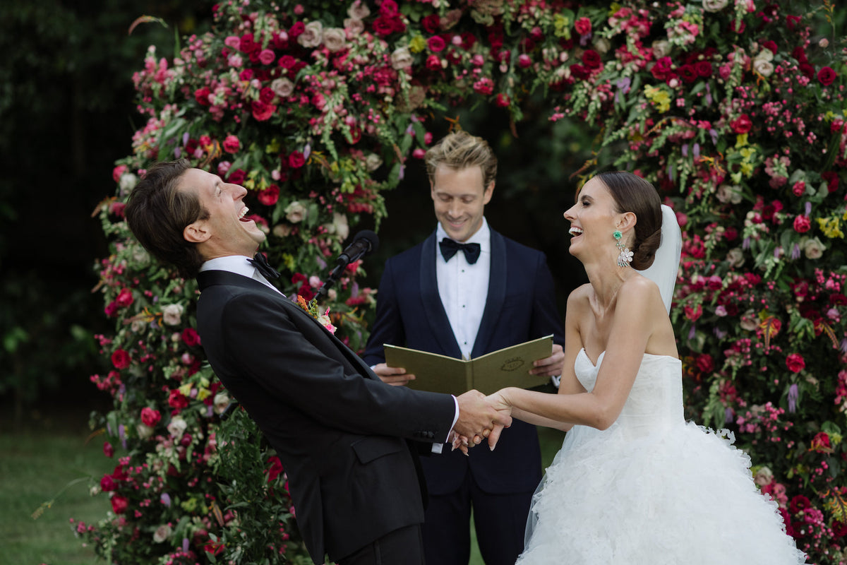 This Bride Describes Her Wedding’s Aesthetic as "Roman Holiday Meets 1960s Barbie Meets European Glamour"