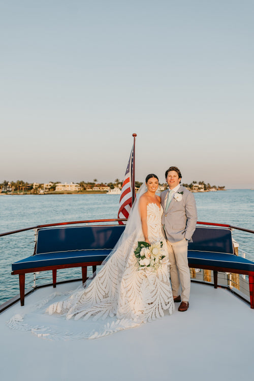The Bride Wore Oscar de la Renta and Carolina Herrera to Her "Palm Beach Chic" Wedding at The Pelican Club