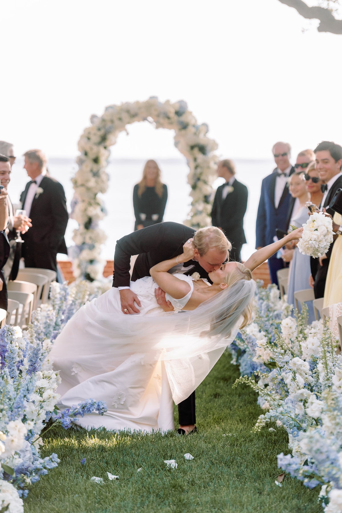 Over The Moon Styled This Bride For Her Black-Tie Wedding at The Groom's Childhood Home in Virginia