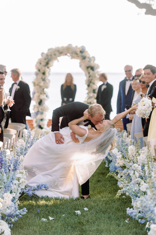 Over The Moon Styled This Bride For Her Black-Tie Wedding at The Groom's Childhood Home in Virginia