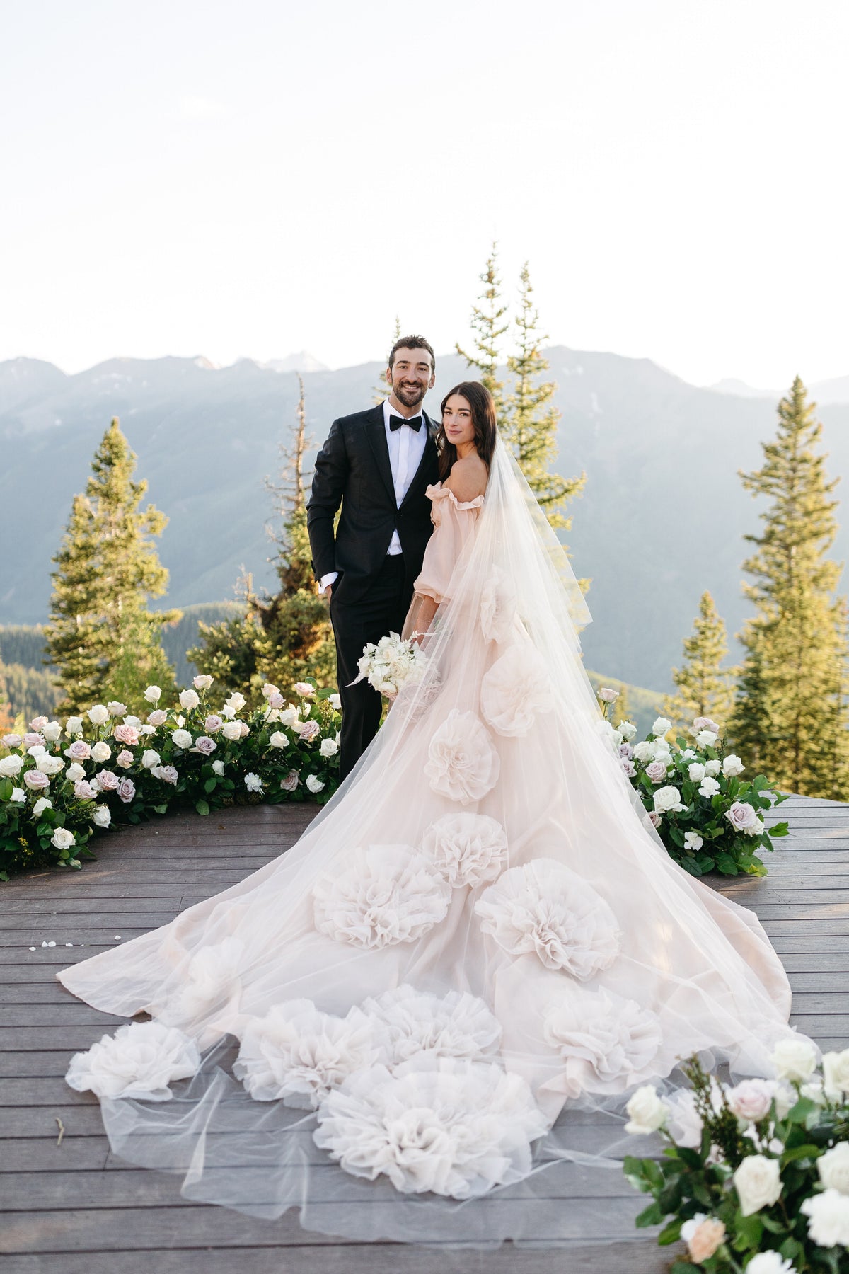 The Bride Wore Monique Lhuillier and Rasario to Her Summer Wedding at The Little Nell in Aspen