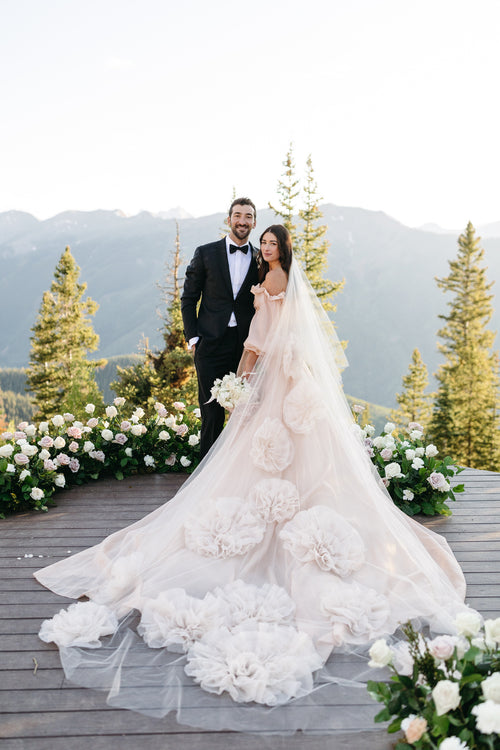 The Bride Wore Monique Lhuillier and Rasario to Her Summer Wedding at The Little Nell in Aspen
