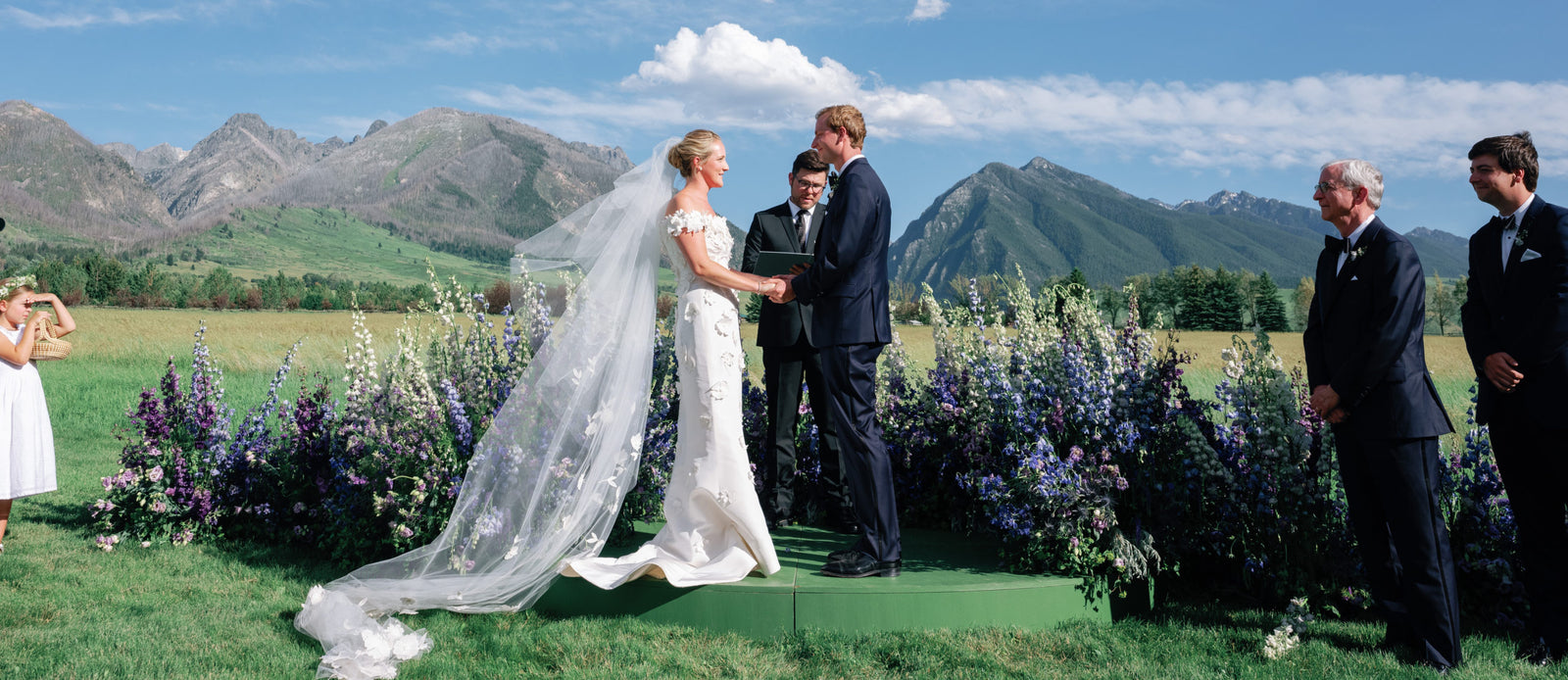 The Bride Wore Brock Collection and Oscar de la Renta During Her Wedding Weekend in Montana's Paradise Valley