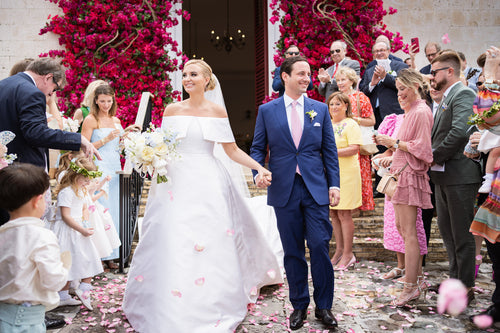 The Bride, Matrons of Honor, and Flower Girls All Wore Custom Emilia Wickstead to This Winter Wedding in St. Barths