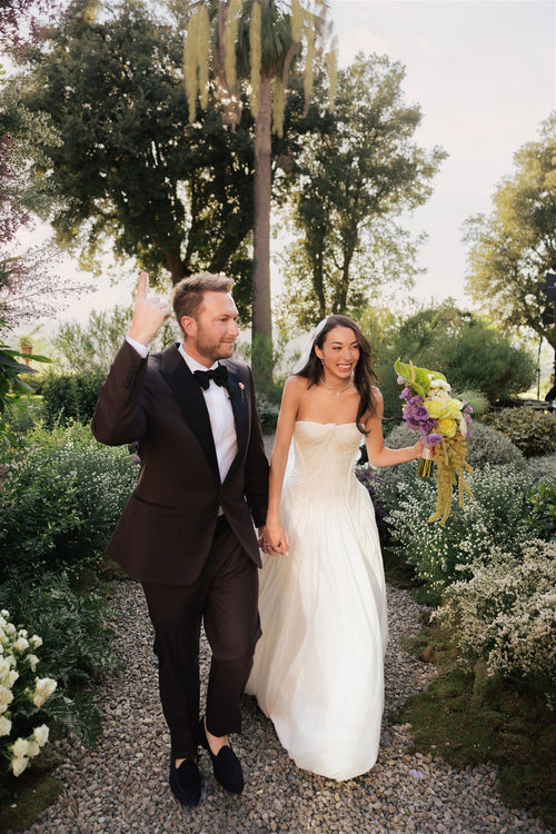 The Bride Wore Two Danielle Frankel Dresses to Her Italian Wedding Weekend at Castelfalfi