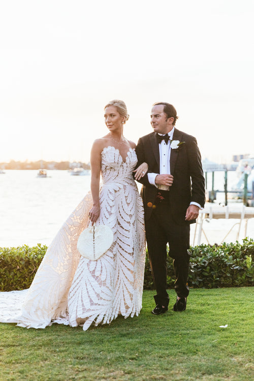 The Bride Wore Two Botanical-Inspired Oscar de la Renta Dresses to Her Traditional Palm Beach Wedding