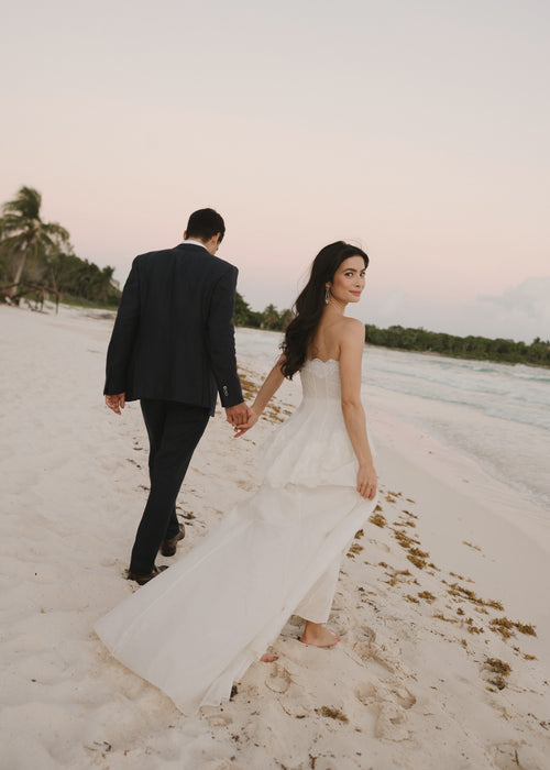 The Bride Wore Three Dresses Custom-Designed by Laura Vassar of Brock Collection to Her Wedding in Mexico