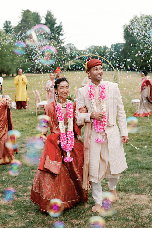 An English-Garden-Meets-The-Gilded-Age Wedding That Blended The Couple's Indian and Korean Cultures