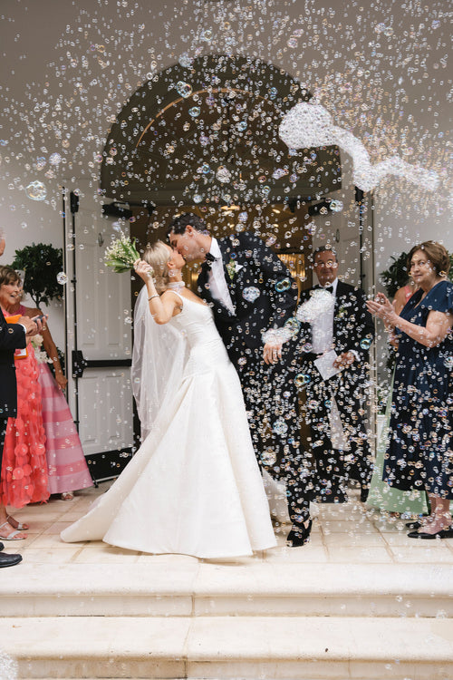 Jacqueline Littleson Set Her Sea Island Wedding Table With Ginori x Cabana Pieces From Her Over The Moon Registry