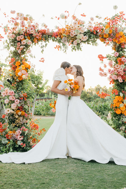 These Brides Exchanged Vows in a Vibrant Destination Wedding at Flora Farms