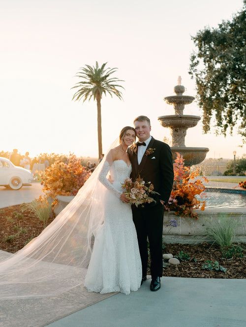 Before an Autumnal Ranch Wedding Reception, This Couple Exchanged Vows in The Church Where They First Met