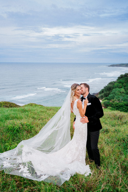 The Bride and Bridesmaids Wore Custom V. Chapman Dresses at Her Wedding in Kauai