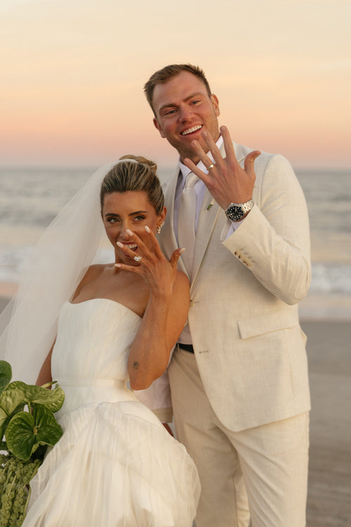 Lauren Elizabeth Wore Two Danielle Frankel Looks for Her Autumn Hilton Head Wedding