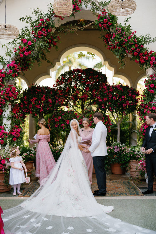 Fireworks Went Off at This Waterside "<i>Bridgerton</i> Meets Palm Beach" Wedding
