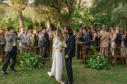 The Bride Wore Markarian and Monvieve For Her Wedding in California with Touches of Inspiration From The '60s