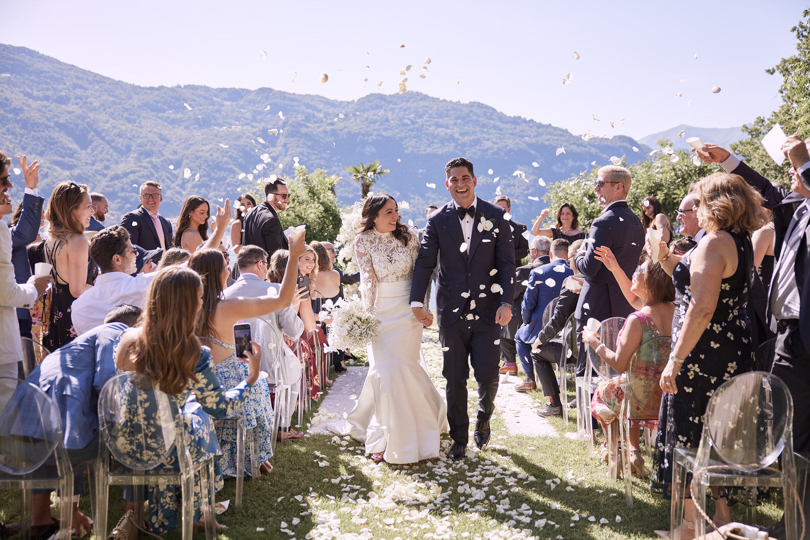 A Wedding in Lake Como with 1,000 Paper Cranes Scattered Around Villa Lario