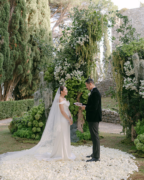 After Celebrating Their Marriage in Both Borneo and Jakarta, This Couple Privately Exchanged Vows in Tuscany