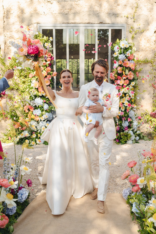 The Bride Wore Custom Halfpenny London to Her Colorful Destination Wedding in Provence