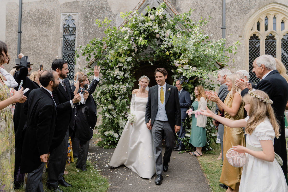 The Bride Wore Custom Emilia Wickstead and Annina Dirndl Dresses During Her Wedding Weekend in the English Countryside