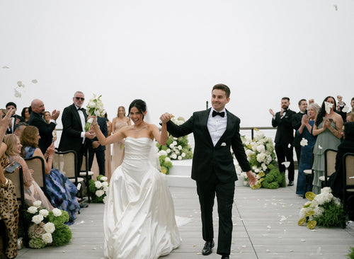 OTM Styled This Bride in Danielle Frankel, Jimmy Choo, and an Upcycled Version of Her Mother’s Wedding Dress