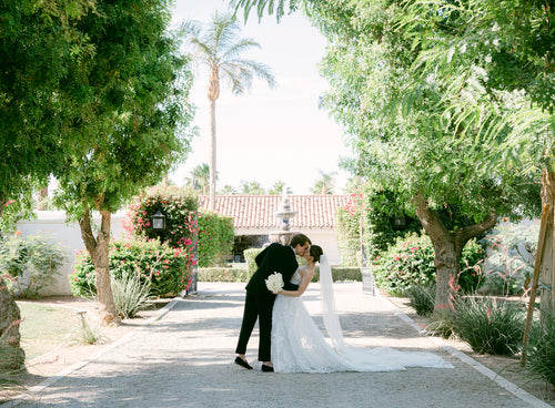 The Newlyweds Ended up in the Pool at Their Wedding Inspired by La Dolce Vita and Slim Aarons in Palm Springs