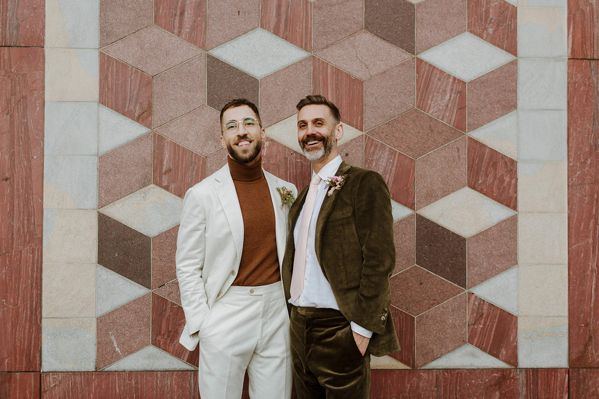 Peter James Hoar and Richard James Makin wore California-Inspired Colors to Their London Wedding